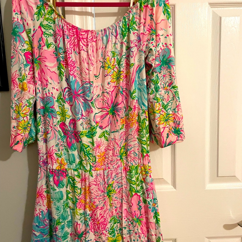 Lilly Pulitzer romper with shorts underneath!